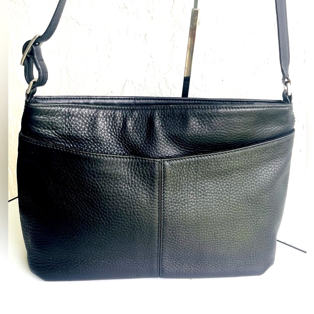 VINTAGE COACH BLACK LARGE BAG PEBBLED LEATHER #6804
